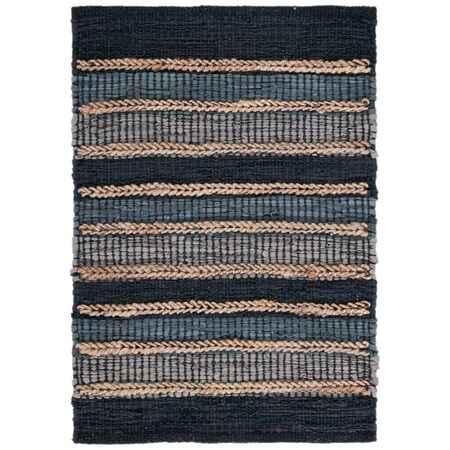 Safavieh 5 x 8 ft. Vintage Leather Global Hand Woven Rectangle Rug Black & Natural VTL206Z-5